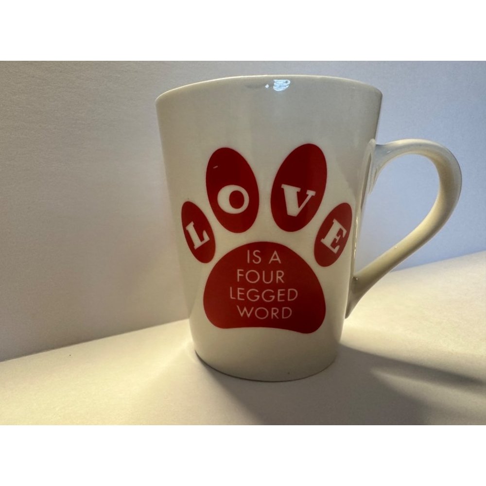 Love is a 4 letter word paw mug